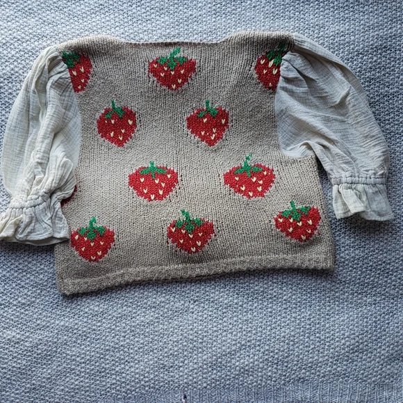 Free People Top Strawberry Jam  Crop - Picture 4 of 6